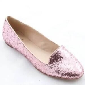 Kate Spade New York Women’s Size 9 Trick Pink Glitter Ballet Flats